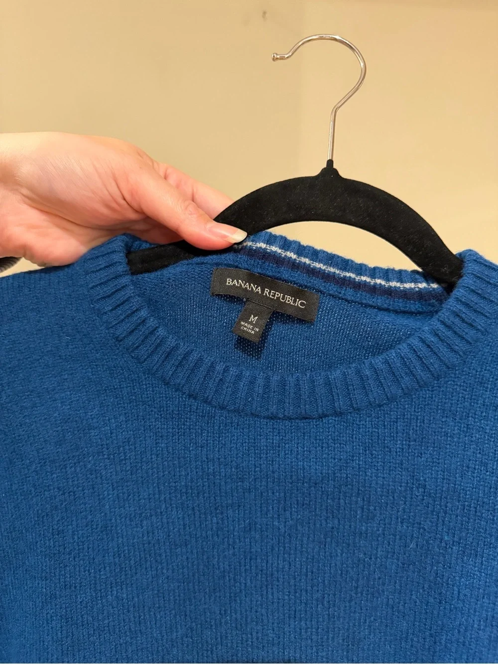 Banana Republic Blue Italian Merino Crewneck Sweater